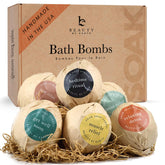 Beauty by Earth bath bombs gift set packaging highlight premium spa gifting options.