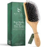 Beauty by Earth boar bristle paddle brush closeup of bristles for gentle detangling