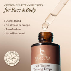 Applying the face tanner on hands for smooth, even coverage