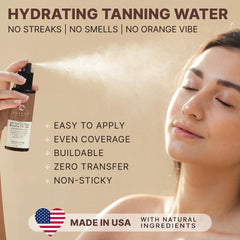 Beauty by Earth Face Tanning Water close-up reveals a lightweight spray for smooth coverage.