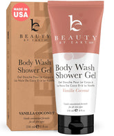 Beauty by Earth gel de ducha vainilla coco en botella, suave para piel sensible