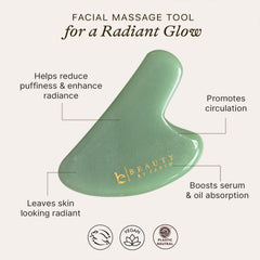 Beauty by Earth jade gua sha jawline sculpt focus for facial definition.