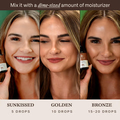 Natural golden tan swatch demonstrating a realistic, non-orange shade
