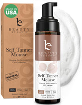 Beauty by Earth Self Tanner Mousse bottle ready for a natural, streak-free glow.