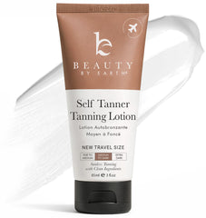 Beauty by Earth tanning lotion travel size for easy on-the-go sunless tanning