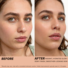 Texture swirl highlights lightweight, non-greasy feel for daily use
