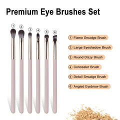 BeautyFactor eye makeup brush set small eyeshadow for precise lid application.