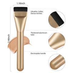 BEAUTYFACTOR Thickened aluminum tube handle provides durable grip for makeup application.
