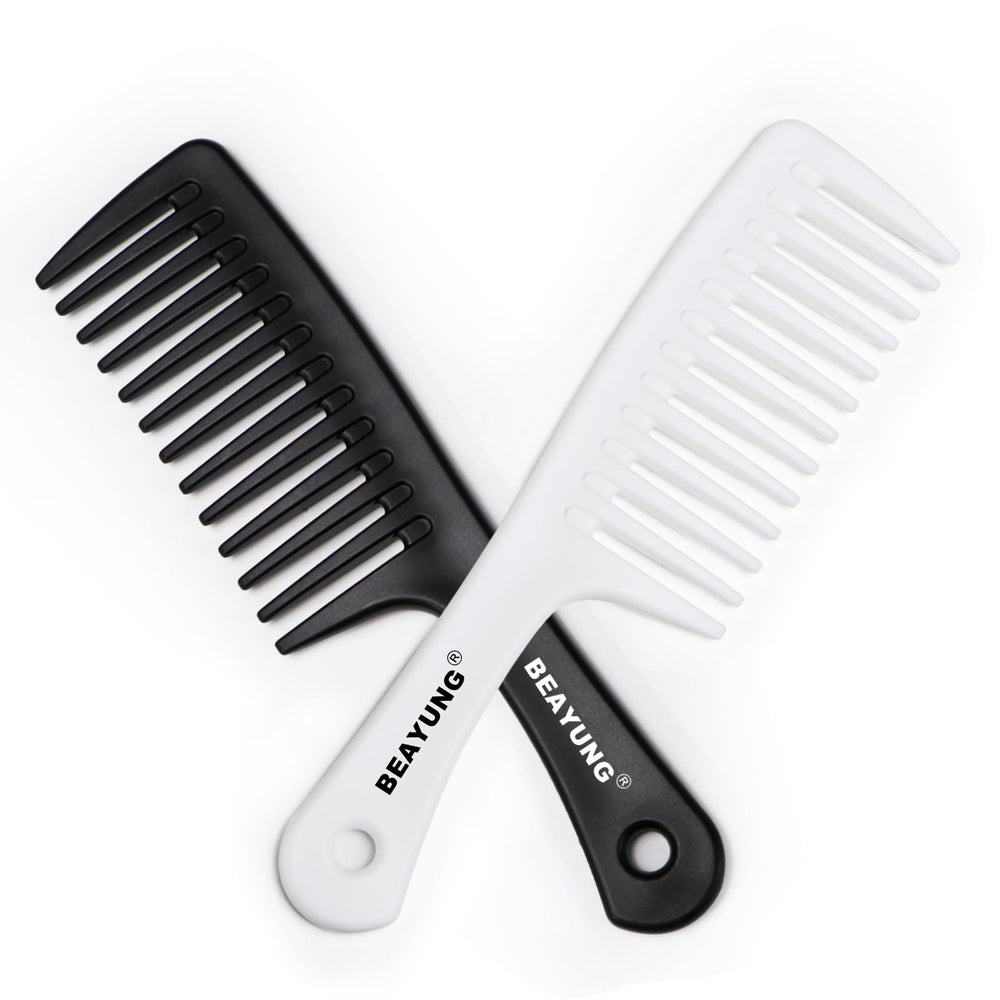 BEAYUNG large wide-tooth comb in black for gentle detangling of thick hair