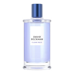 Beckham Classic Blue bottle view highlights sleek design for everyday style.