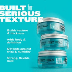 Bed Head Manipulator anti-frizz combate la humedad para estilos más lisos.