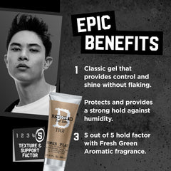 Bed Head Power Play Gel, diseño antihumedad para días húmedos.