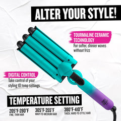 Bed Head Wave Affair tourmaline ceramic coating reduces heat damage and adds shine.