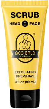 Bee Bald SCRUB exfoliante para afeitado de cabeza, limpieza profunda y piel suave