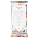 Beekman 1802 toallitas faciales pomelo mielado, envase visible para limpieza rápida sin agua