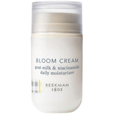 Beekman 1802 Bloom Cream bottle front shows lightweight hydration for sensitive skin