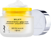 Beekman 1802 Milk RX Advanced cream jar, rich hydration for daily use.