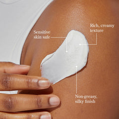 Beekman 1802 Pure Whipped Body Cream applied to hands for hydration