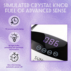 BEENLE UV-LED nail lamp interior highlights spacious curing area for both hands.