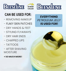 Beesalene Original Unpetroleum being applied to hands for lasting softness.