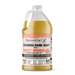 Beessential orange foaming hand soap refill bottle for kitchen or bathroom