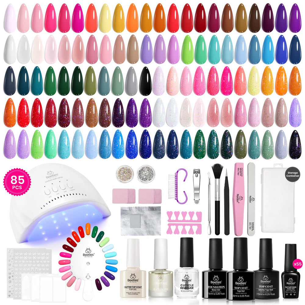 Beetles Gel Polish 85-piece kit for at-home manicures and style exploration