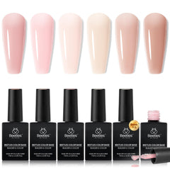 Beetles Rubber Base Gel en botella nude para base y protección de uñas.