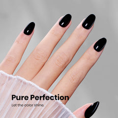 Beetles Black Gel Polish brush closeup enables smooth, even color application.