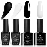 Beetles Black White Gel Polish Kit front view for at-home salon-quality nails.