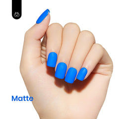 Beetles Blue Gel Nail Polish color swatches c444 showing electric blue shade