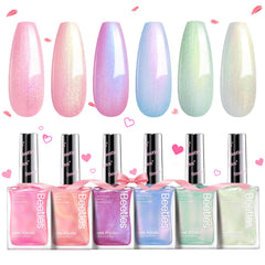 Beetles Brillo Sirena rosa perla para uñas, acabado suave