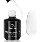 Beetles Builder Gel blanco lechoso para extensiones duraderas en uñas