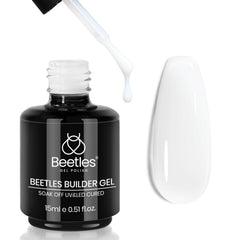 Beetles Builder Gel blanco lechoso para extensiones duraderas en uñas