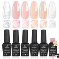 Beetles Gel de Construcción: 6 colores para overlays naturales en uñas.