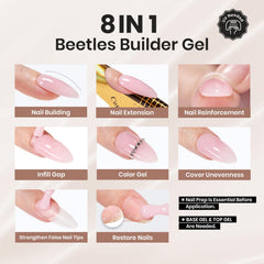 Beetles Builder Gel curado con luz de diodos: seca rápido y mantiene la forma.