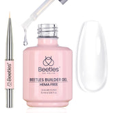 Beetles Builder Gel HEMA-Free Breeze: smooth application for nail extensions.