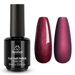 Beetles Burgundy Glitter Gel muestra brillo duradero para uñas