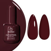 Beetles Burgundy Red Gel Polish bottle cap close-up showing vibrant shade.