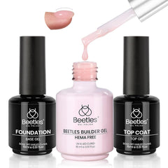Beetles capa-base rosa: base suave para uñas lisas y duraderas.