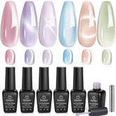 Beetles esmalte gel ojo-de-gato rosa translúcido para uñas.