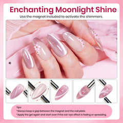 Beetles esmalte ojo de gato tono rosado con brillo suave, perfecto para uñas con estilo.