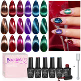 Beetles Set ojo de gato rojo para uñas brillantes y duraderas