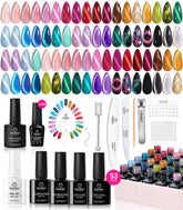 Beetles Cat Eye Gel Polish Set with 36 colors for versatile nail art ideas.