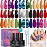 Beetles Cat Eye Gel Polish Set box shows full collection and tools for stylish nails