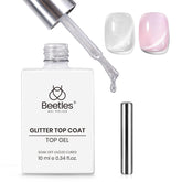 Beetles Cat Eye Top Coat genera efecto ojo de gato con imán potente para líneas definidas.