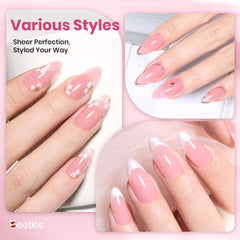 Beetles Dawn Petals Nude Pink gel polish gloss finish close-up