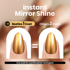 Beetles Mirror Gold brinda duración de hasta 8 días con brillo duradero.