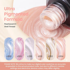 Beetles esmalte en gel con efecto seda y hilos texturizados