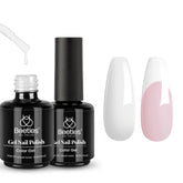 Beetles Esmalte gel blanco 15 ml en botella, ideal para manicuras francesas.