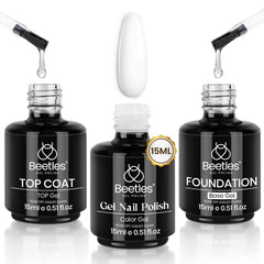 Beetles esmalte gel blanco 15 ml para uñas con acabado suave.